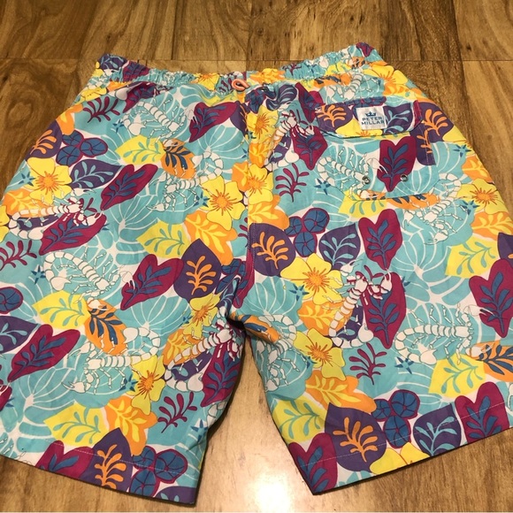Peter Millar Lined Swim Trunks Shorts Mens Medium Beach Scorpion Colourful Print - Picture 8 of 11